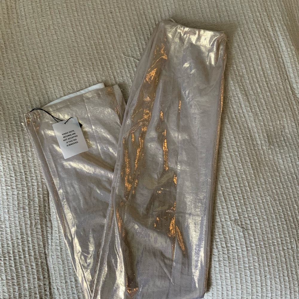Revolve x superdown pearl maxi skirt holographic silver shimmer dress - Picture 4 of 10